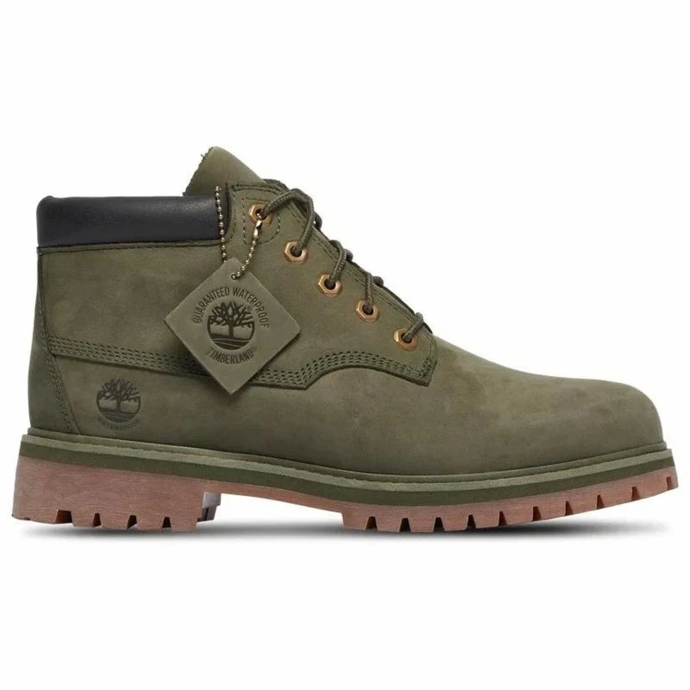 Mens 9.5 -Timberland Rockaway Mid LC Waterproof CH Dark Green Nubuck TB0A6F85E06
